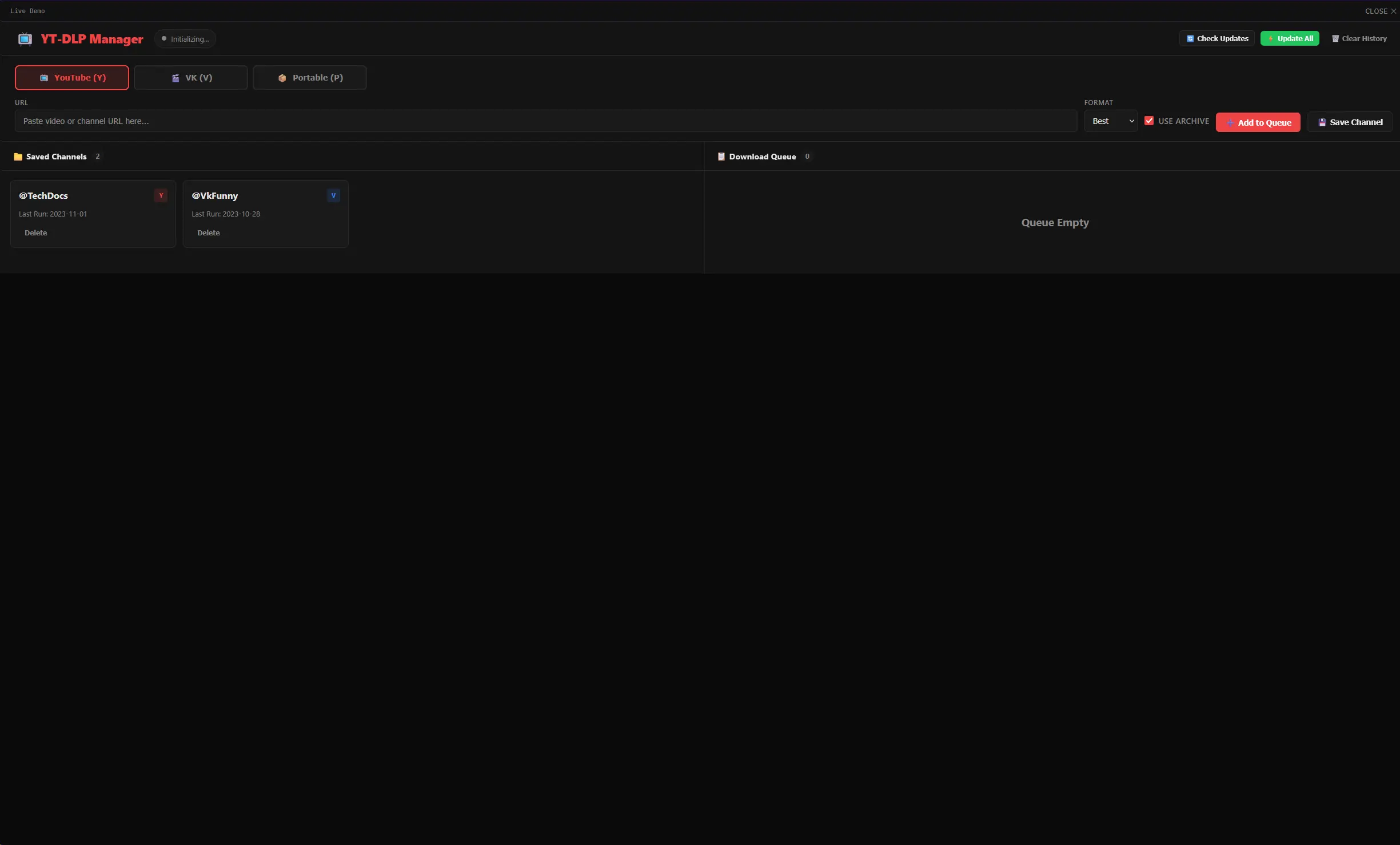 YT-DLP Web Manager preview